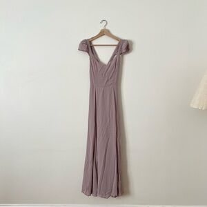 Reformation Flutter Sleeve Crepe Tie-back Maxi Dress